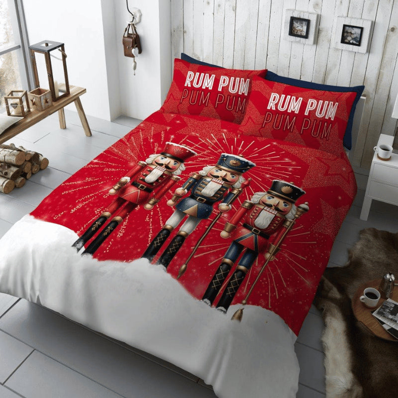Microfiber Christmas Duvet Set - Yuletide Nutcracker
