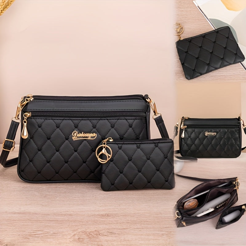 Chic Heart Duo Versatile Handbag  Crossbody Set